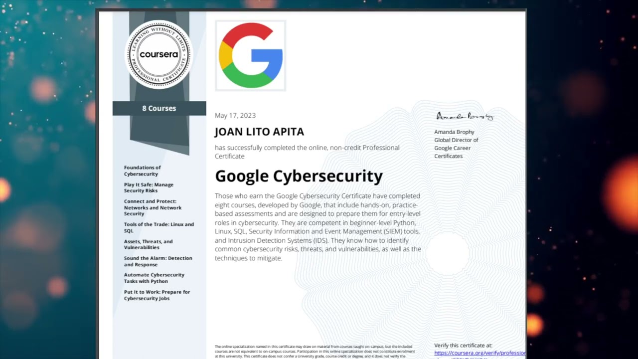 google cyber security certification